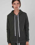 FELPA ZIP LATERALE MILITARY GREEN