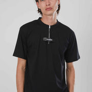 T-SHIRT ZIP CORTA ETICHETTA BLACK