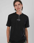 T-SHIRT ZIP CORTA ETICHETTA BLACK