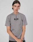 T-SHIRT ZIP CORTA ETICHETTA GREY