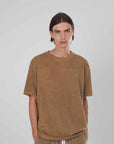 T-SHIRT IN SPUGNA BROWN