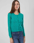 CARDIGAN ROMBI TRAFORATO GREEN