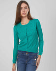 CARDIGAN ROMBI TRAFORATO GREEN