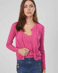 CARDIGAN ROMBI TRAFORATO FUXIA