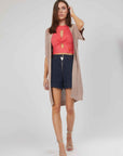 CARDIGAN LUNGO RETE ROSA ANTICO