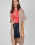 CARDIGAN LUNGO RETE ROSA ANTICO