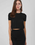 T-SHIRT IN MAGLIA TRAFORATA BLACK
