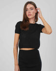 T-SHIRT IN MAGLIA TRAFORATA BLACK