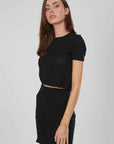 T-SHIRT IN MAGLIA TRAFORATA BLACK