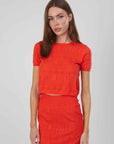 T-SHIRT IN MAGLIA TRAFORATA RED