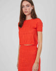 T-SHIRT IN MAGLIA TRAFORATA RED