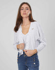 CARDIGAN CORTO A TRECCE WHITE