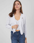 CARDIGAN CORTO A TRECCE WHITE