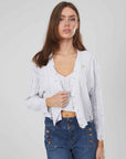 CARDIGAN CORTO A TRECCE WHITE