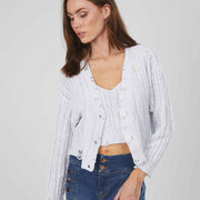 CARDIGAN CORTO A TRECCE WHITE