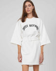FELPA ABITO CON CINTURA WHITE