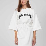 FELPA ABITO CON CINTURA WHITE