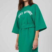 FELPA ABITO CON CINTURA GREEN