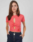 T-SHIRT INCROCIO CORALLO