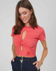 T-SHIRT INCROCIO CORALLO