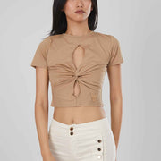 T-SHIRT INCROCIO BROWN