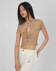 T-SHIRT INCROCIO BROWN