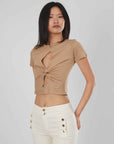 T-SHIRT INCROCIO BROWN