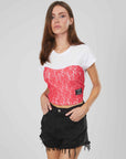 T-SHIRT CORPETTO PIZZO ROSA