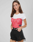 T-SHIRT CORPETTO PIZZO ROSA