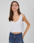 TOP CORTO A TRECCE WHITE