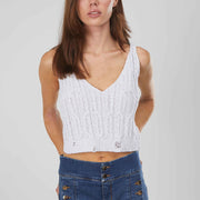 TOP CORTO A TRECCE WHITE