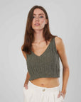 TOP CORTO A TRECCE GREEN