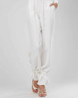 PANTALONI LINO BIANCHI LACCI