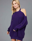 MAGLIA CON SPALLA SCOPERTA E PEARCING VIOLET