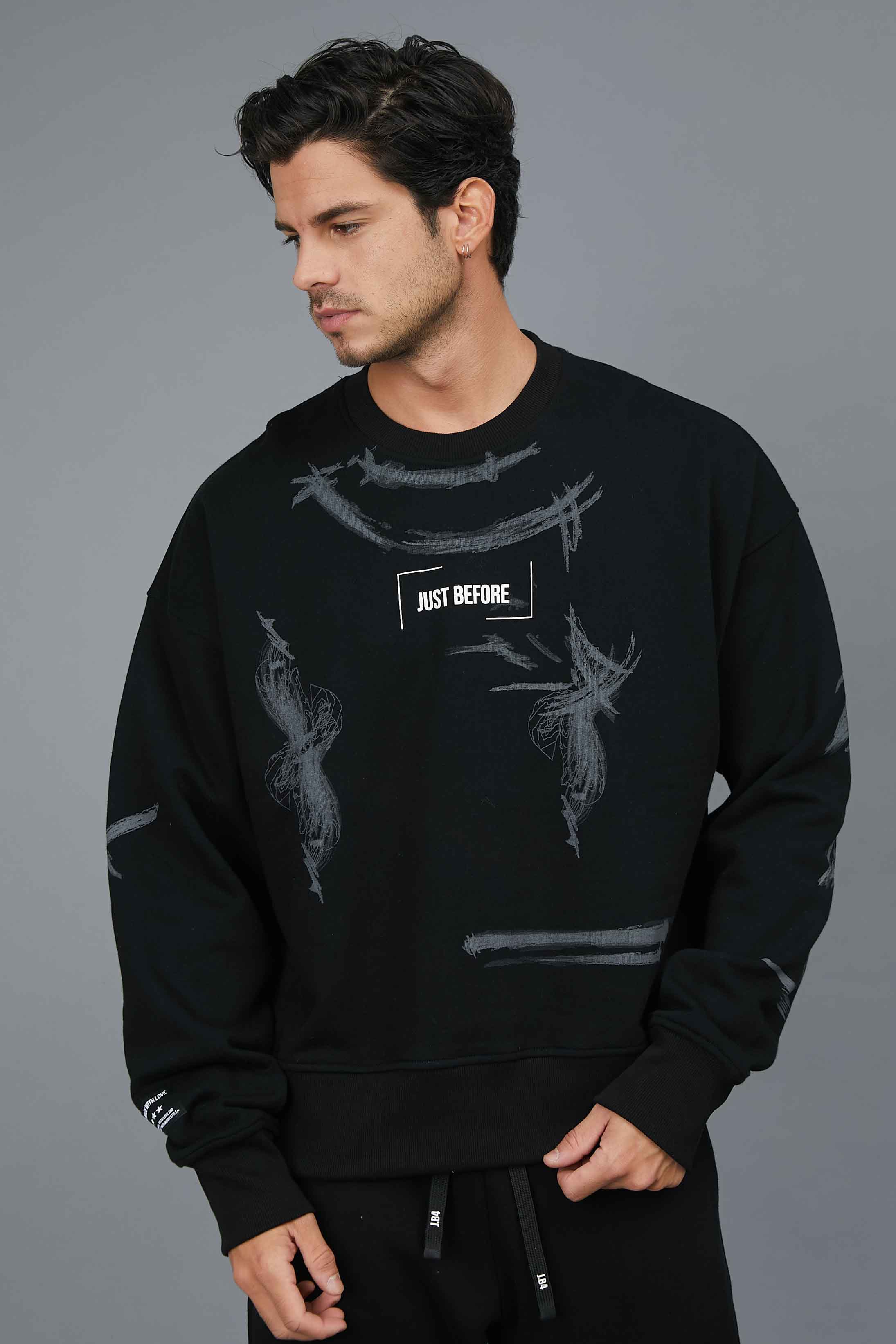 TINNED EFFECT PRESS SWEATSHIRT
