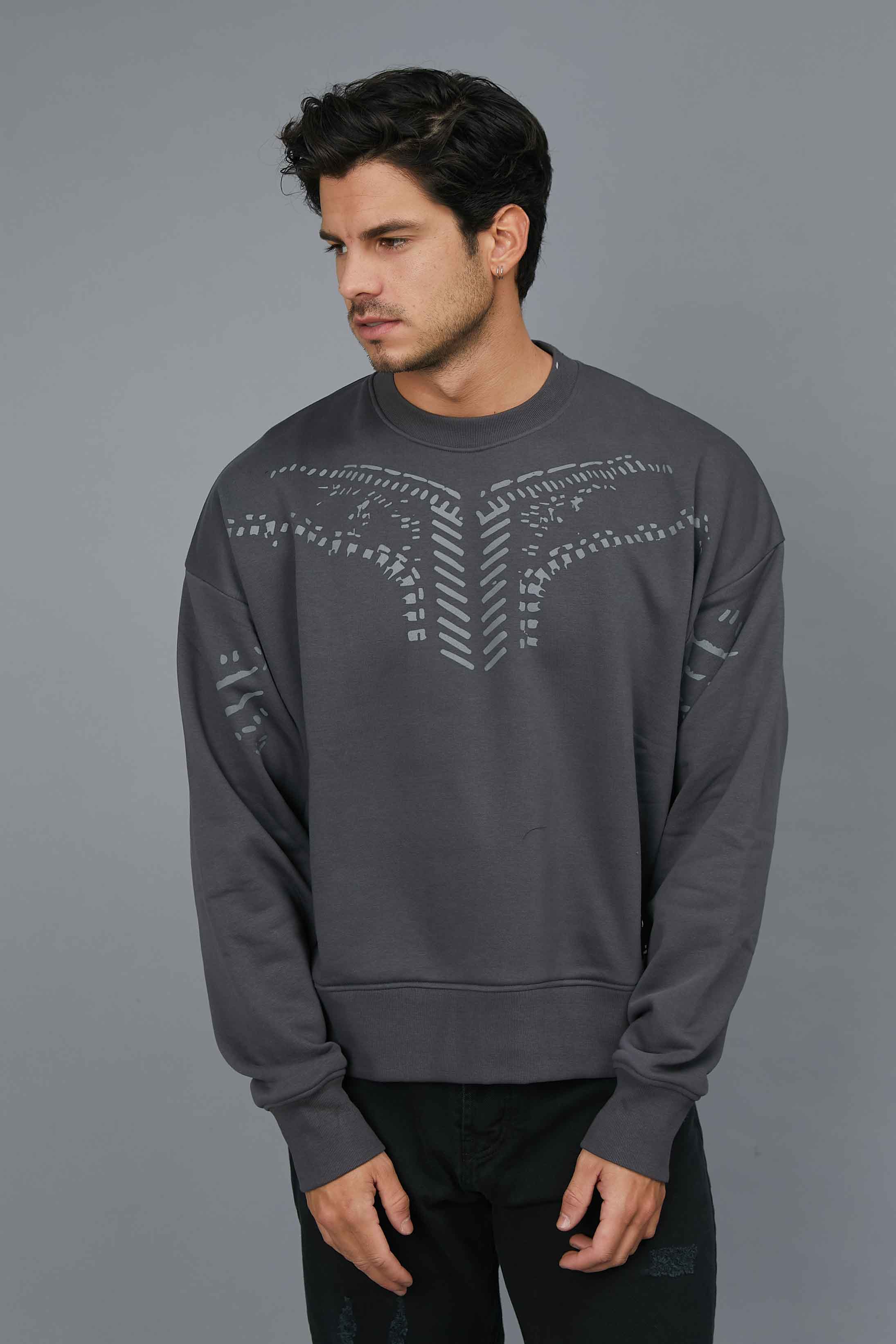 SWEATSHIP WITH FRONT PRINT