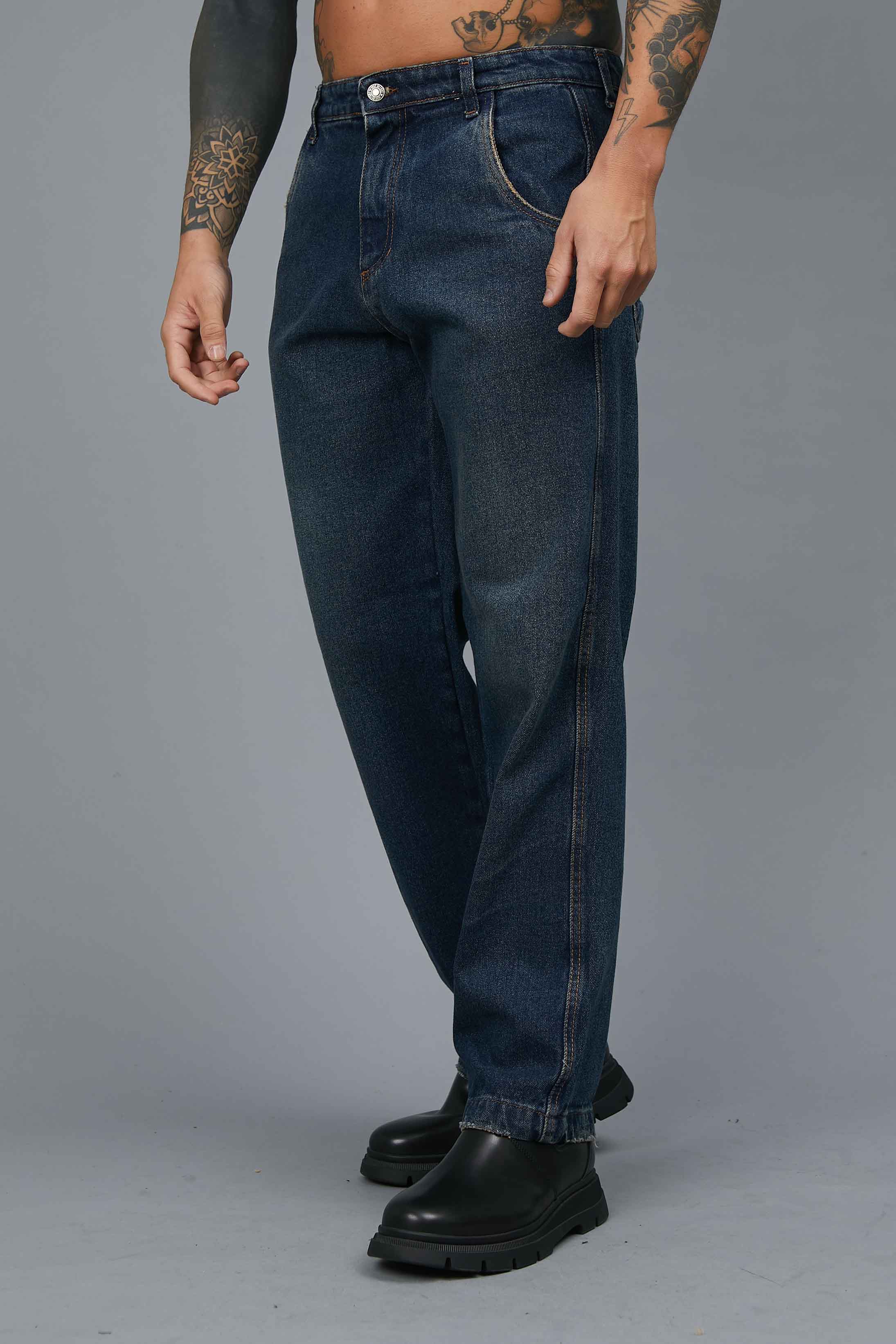 DENIM CARGO PANTS