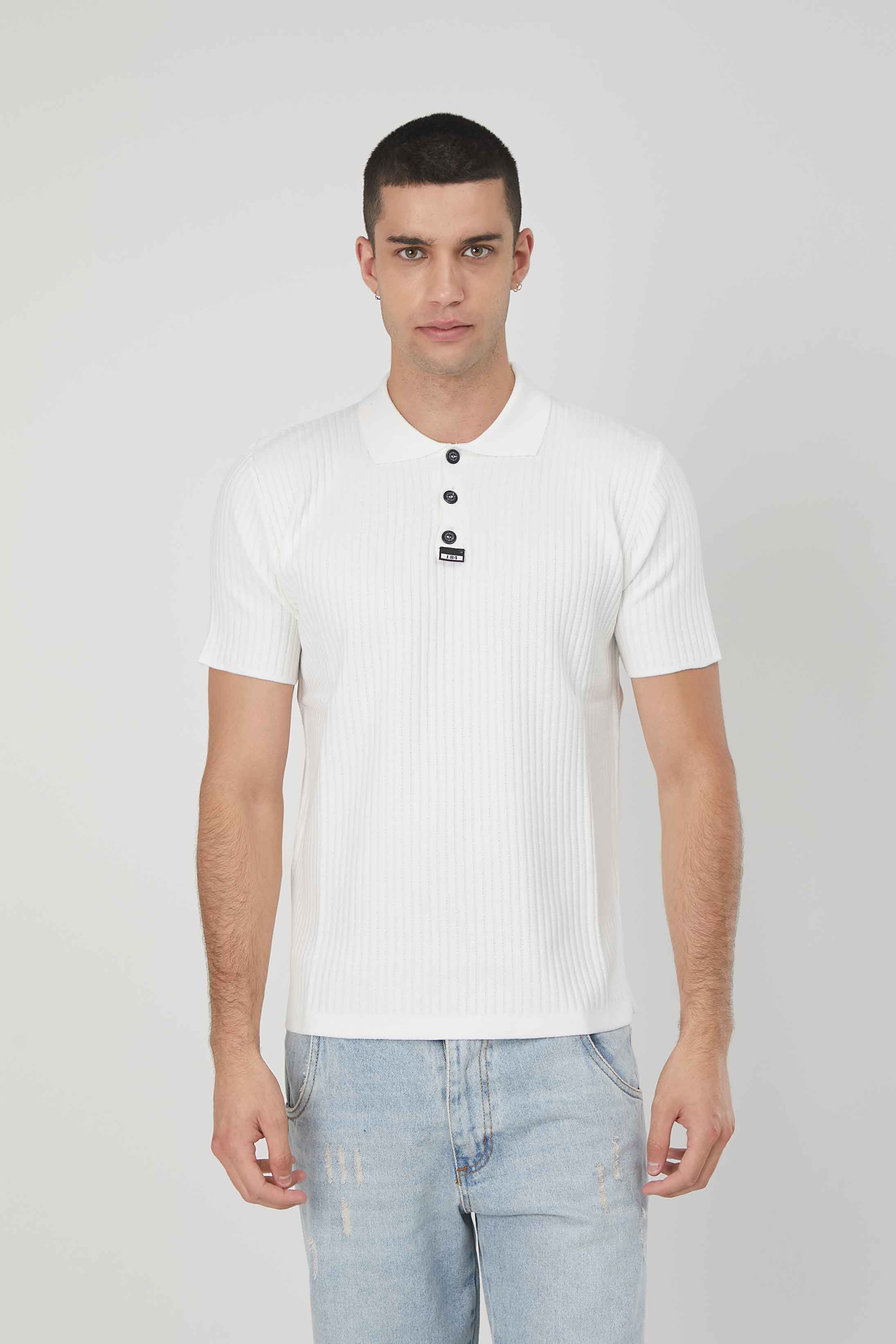 POLO IN MAGLIA A COSTE WHITE