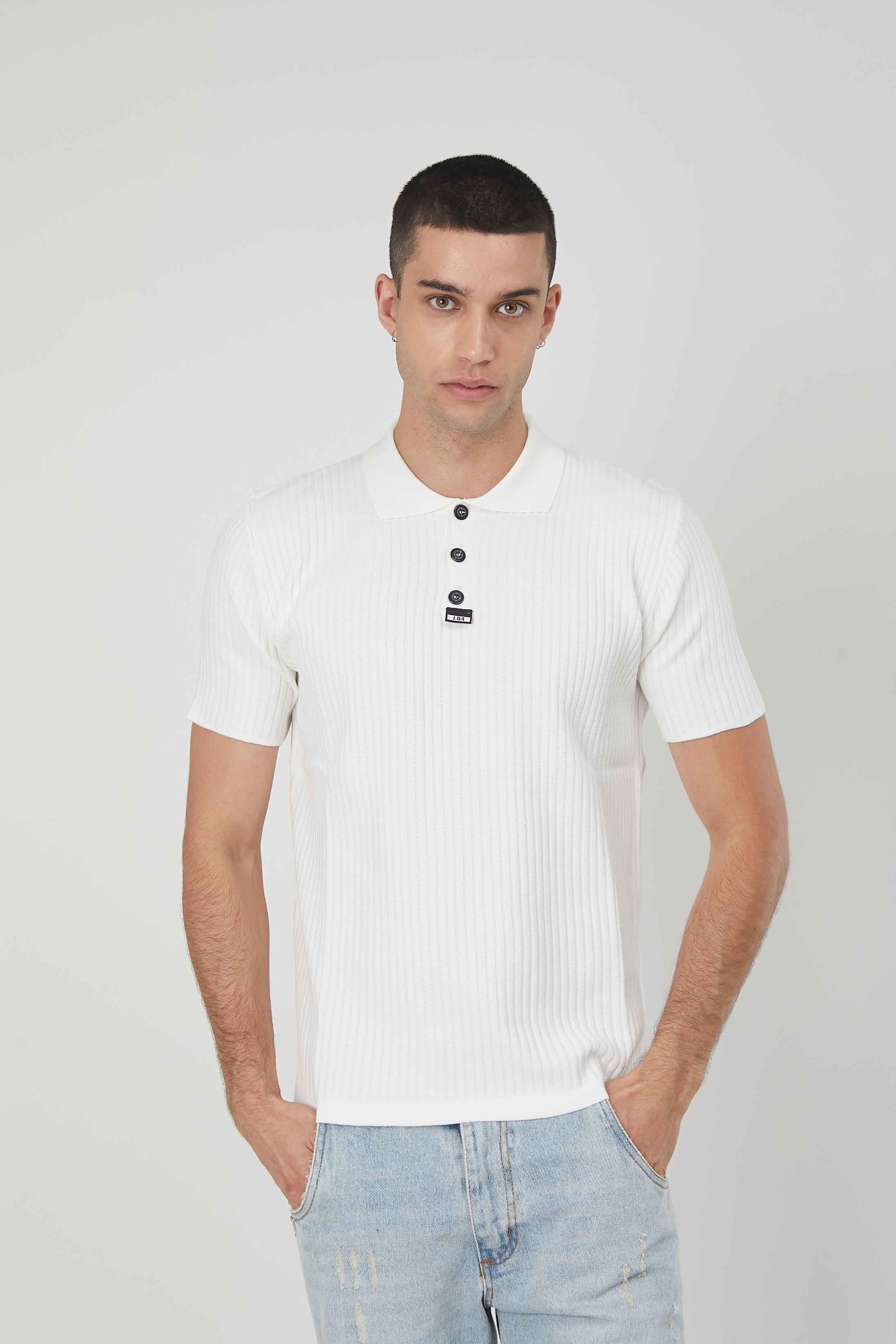 POLO IN MAGLIA A COSTE WHITE