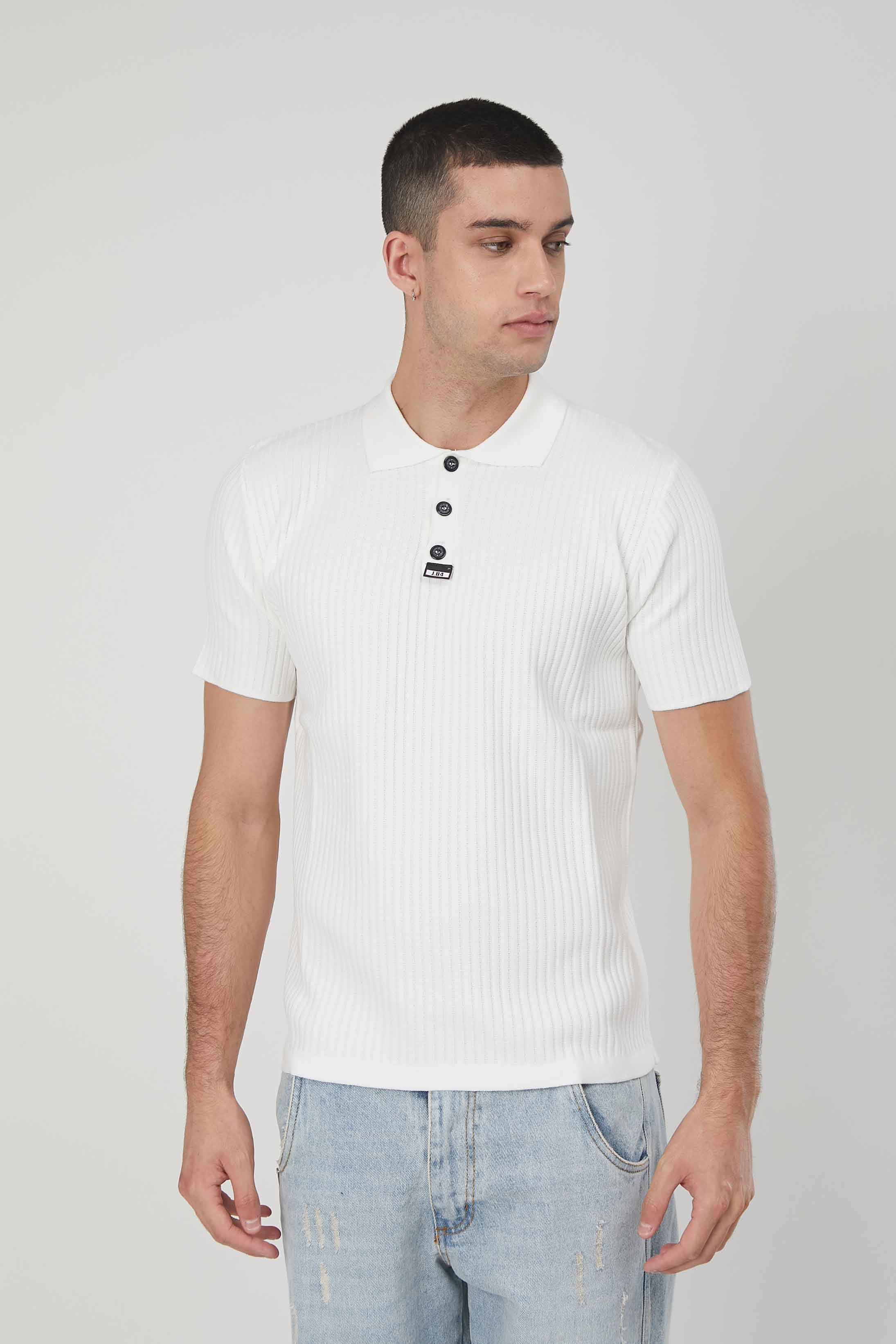 POLO IN MAGLIA A COSTE WHITE