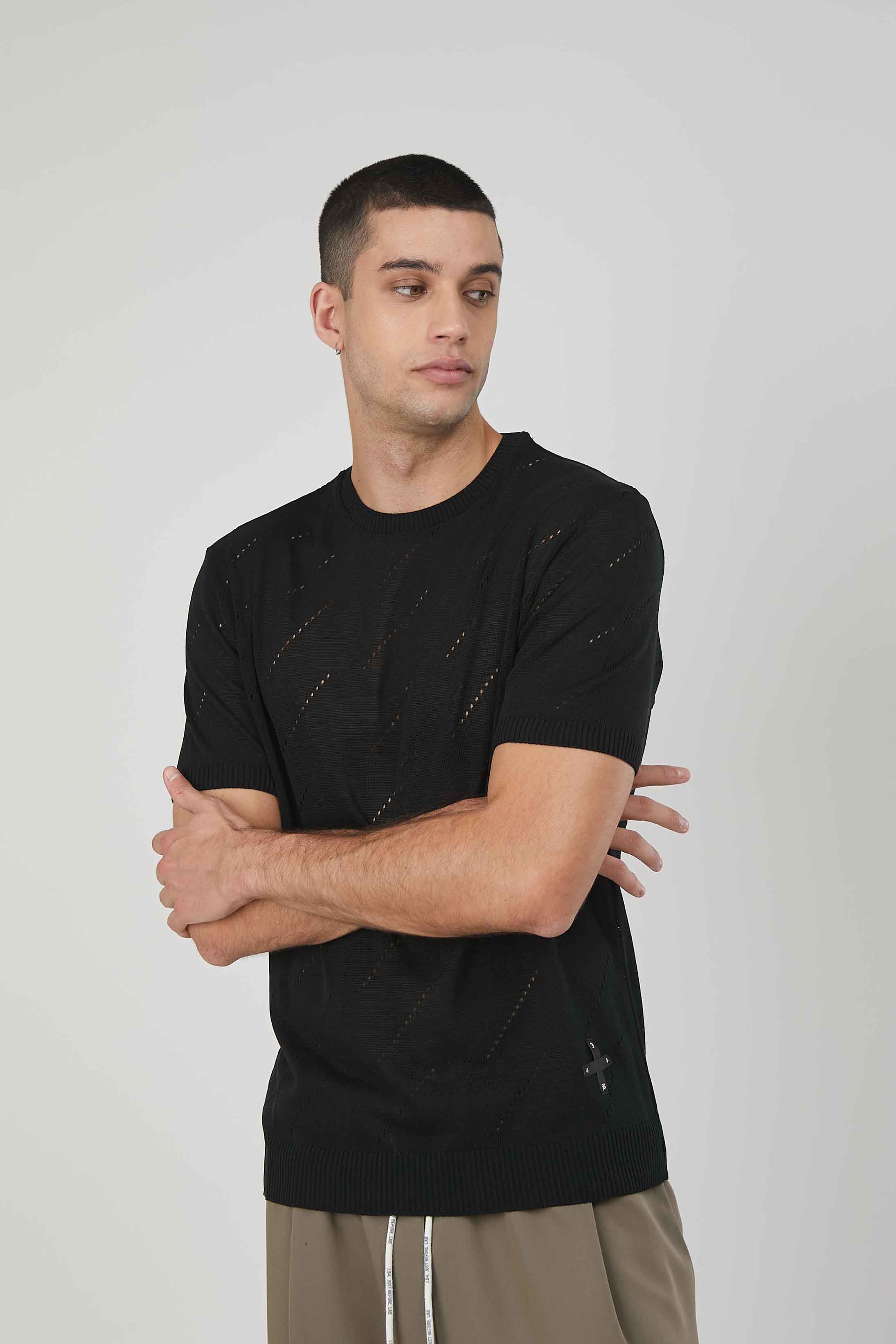 MAGLIA TRAFORATA BLACK