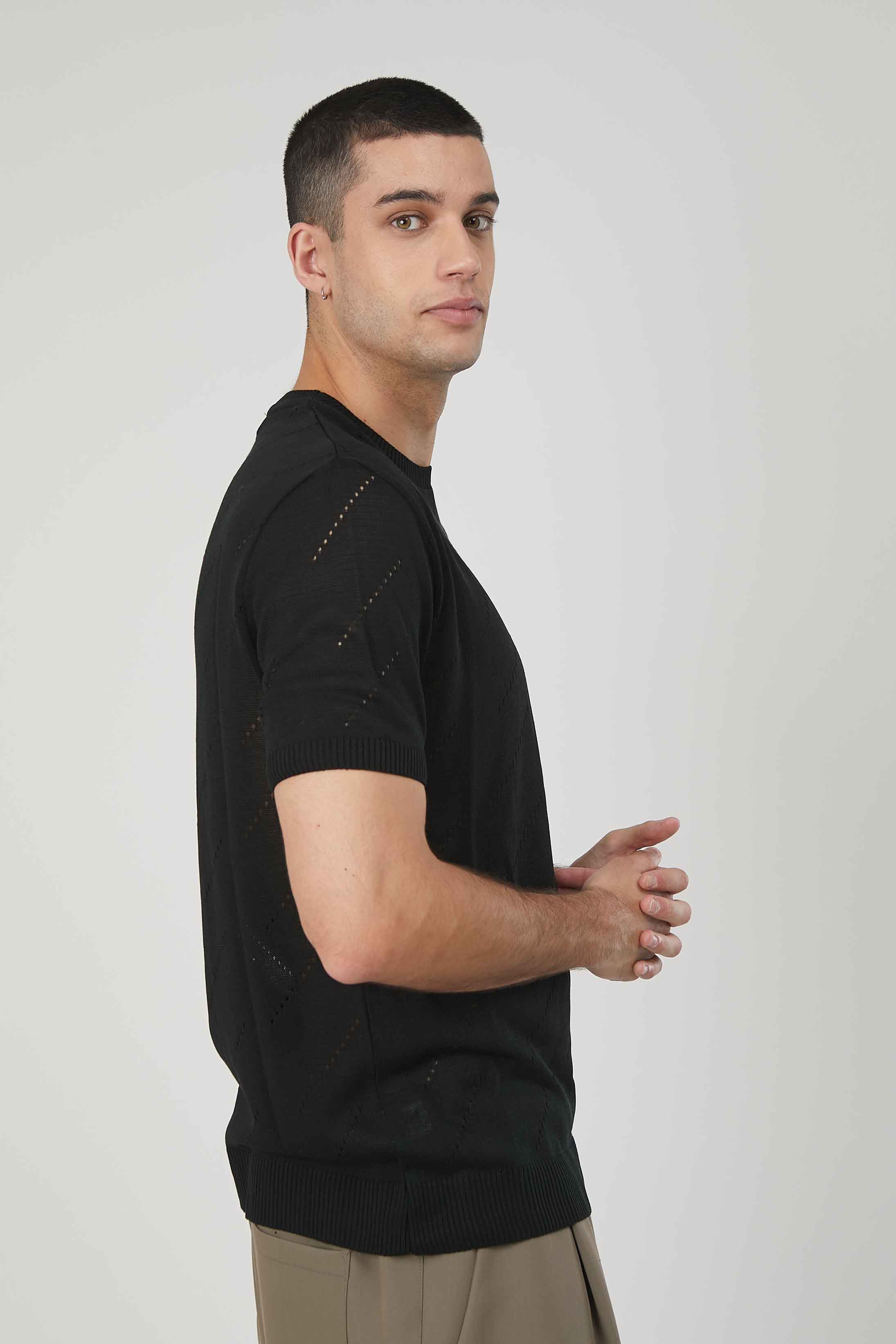 MAGLIA TRAFORATA BLACK
