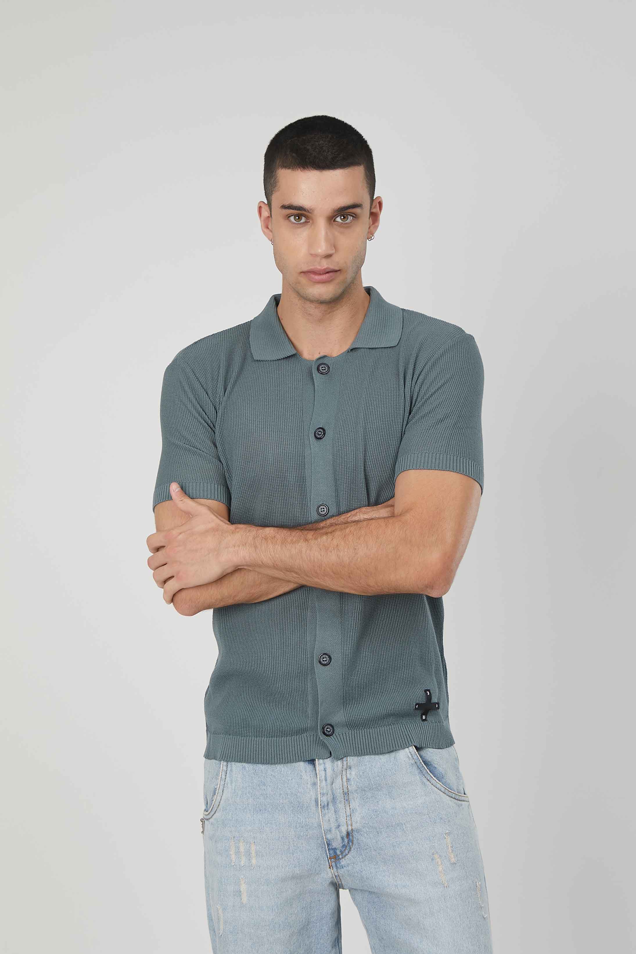 POLO CON BOTTONI OCEAN BLUE