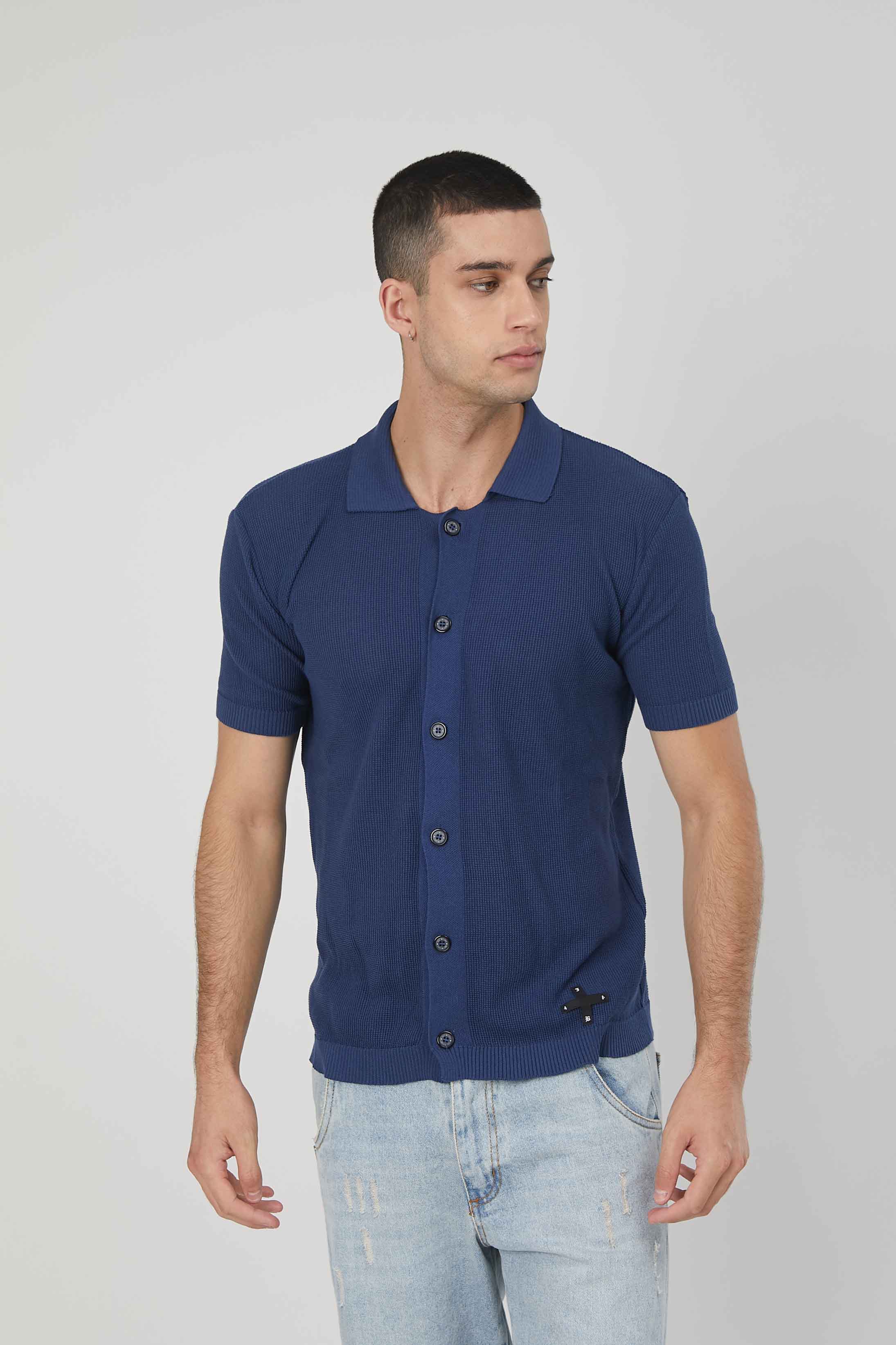 POLO CON BOTTONI BLUE