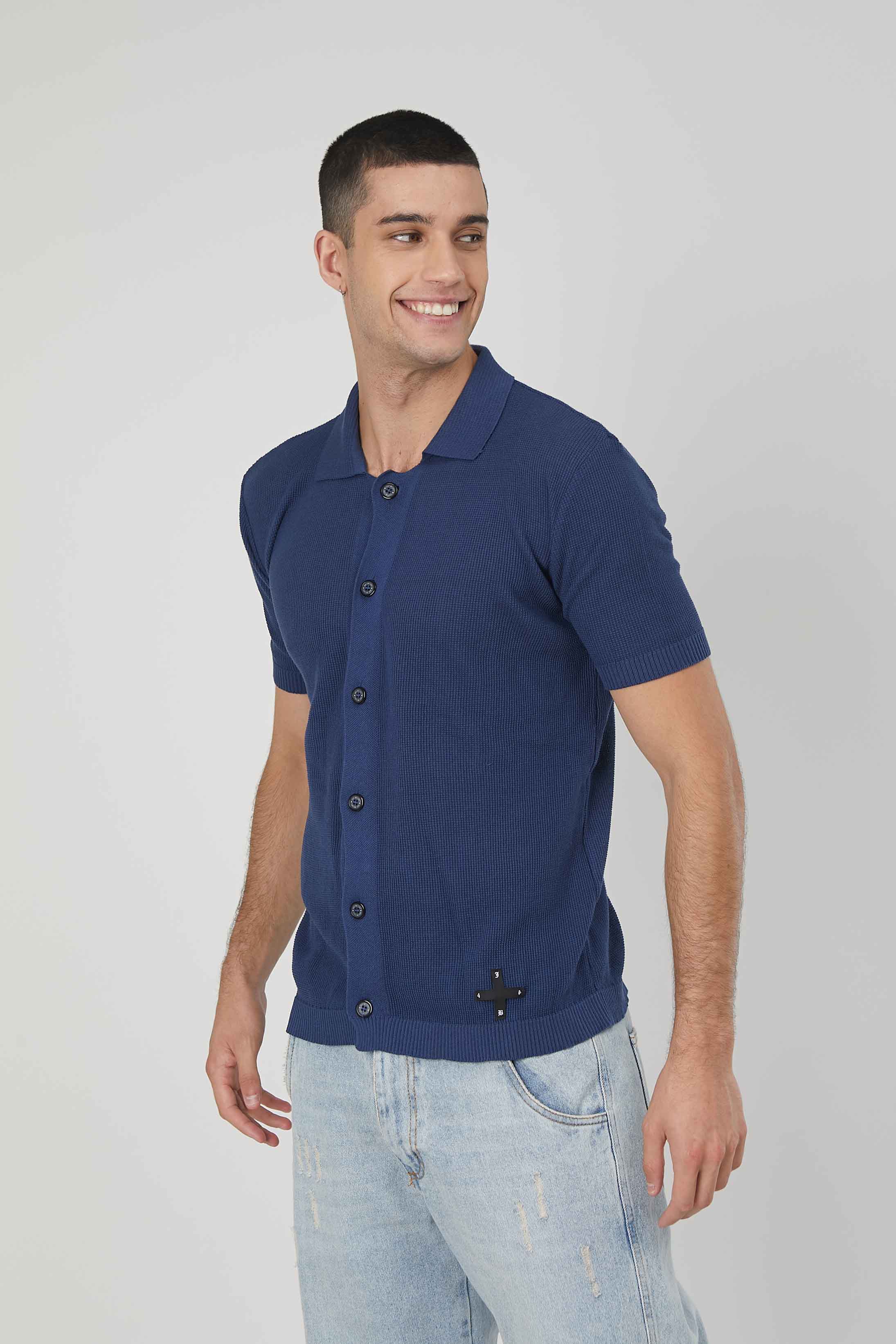 POLO CON BOTTONI BLUE