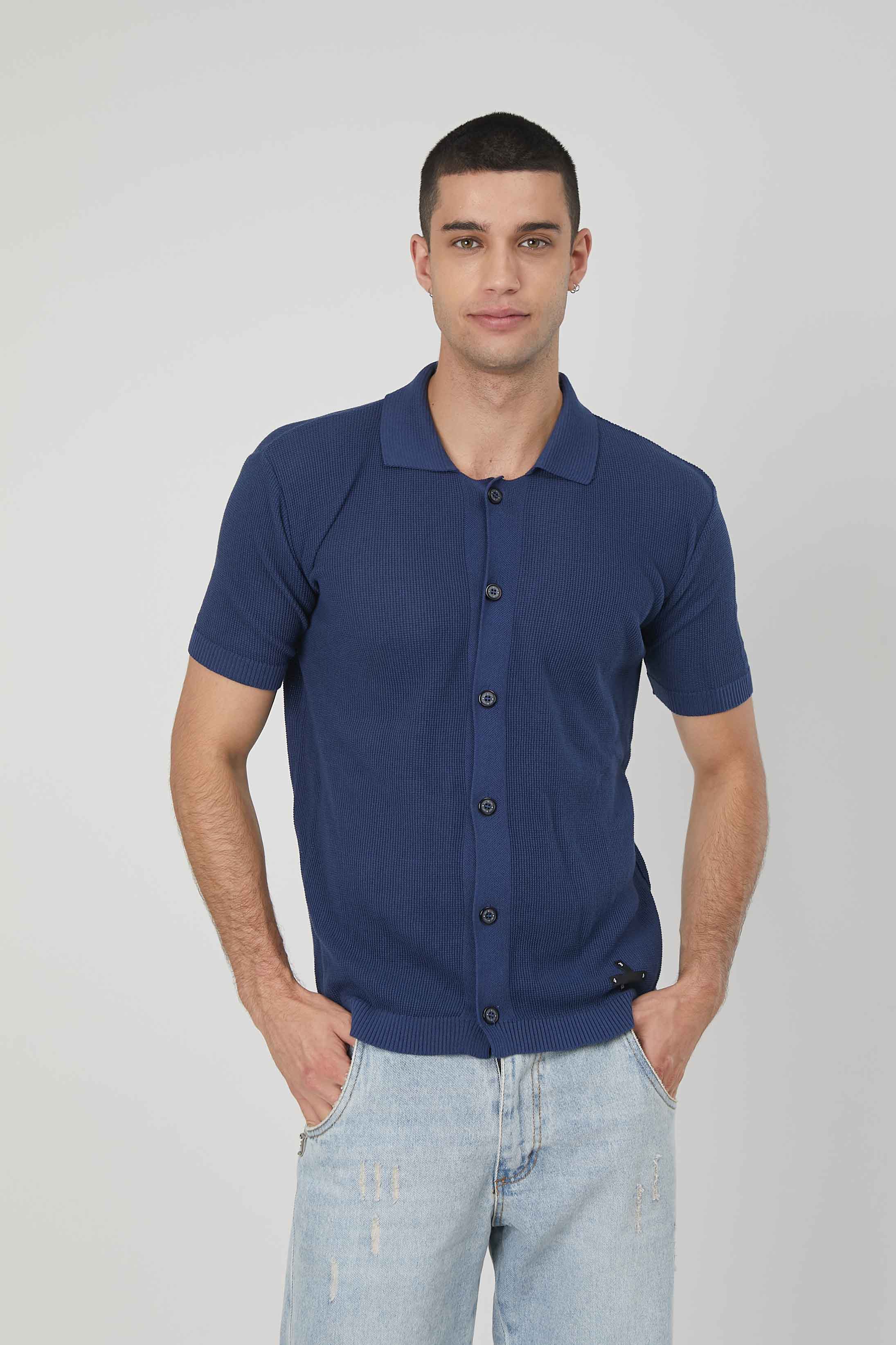 POLO CON BOTTONI BLUE