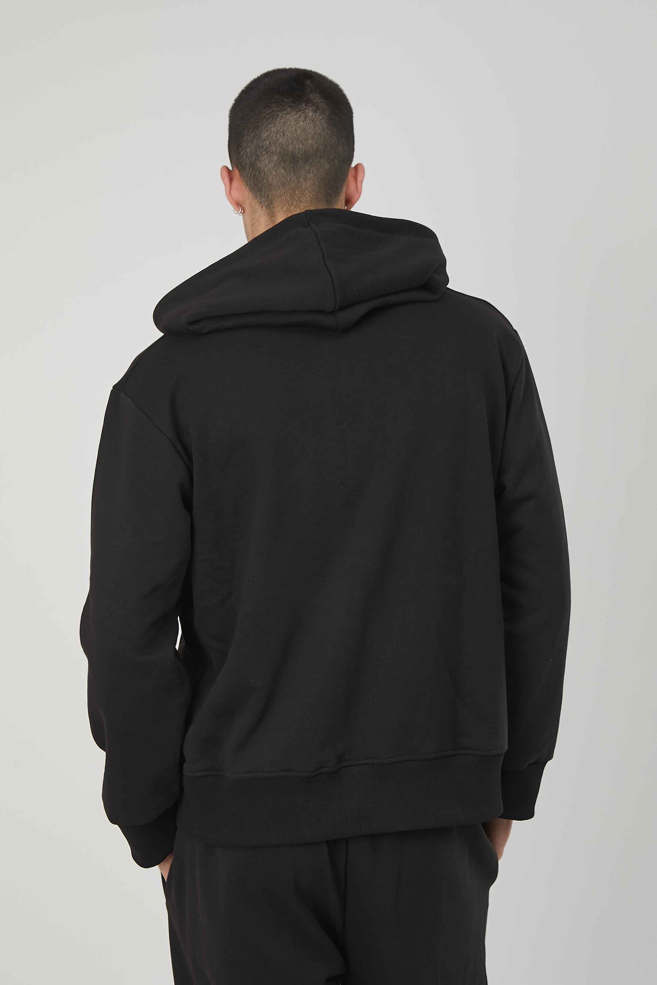 FELPA ZIP RICAMO STAMPA GOTICA BLACK