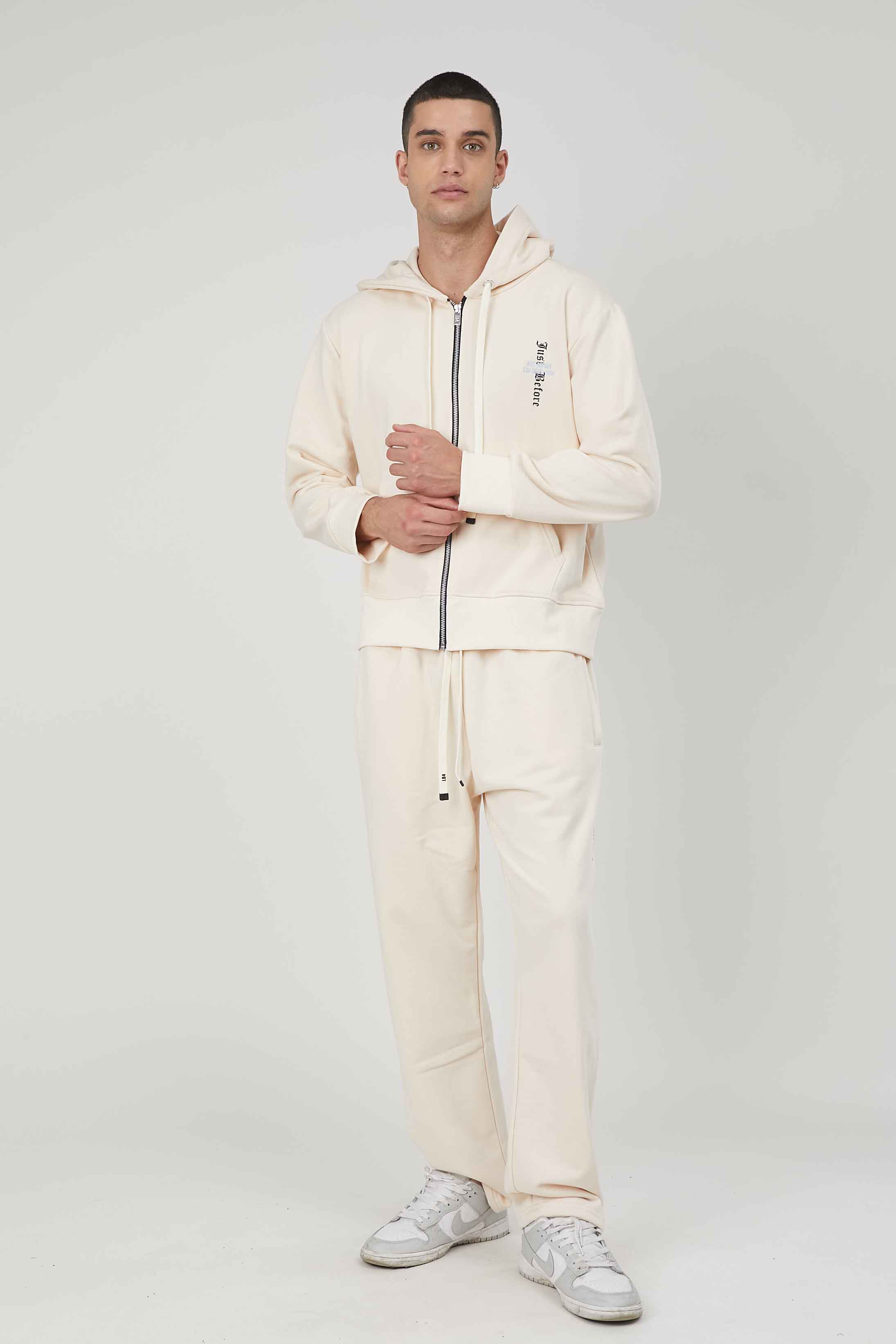 PANTALONI RICAMO STAMPA GOTICA CREAM