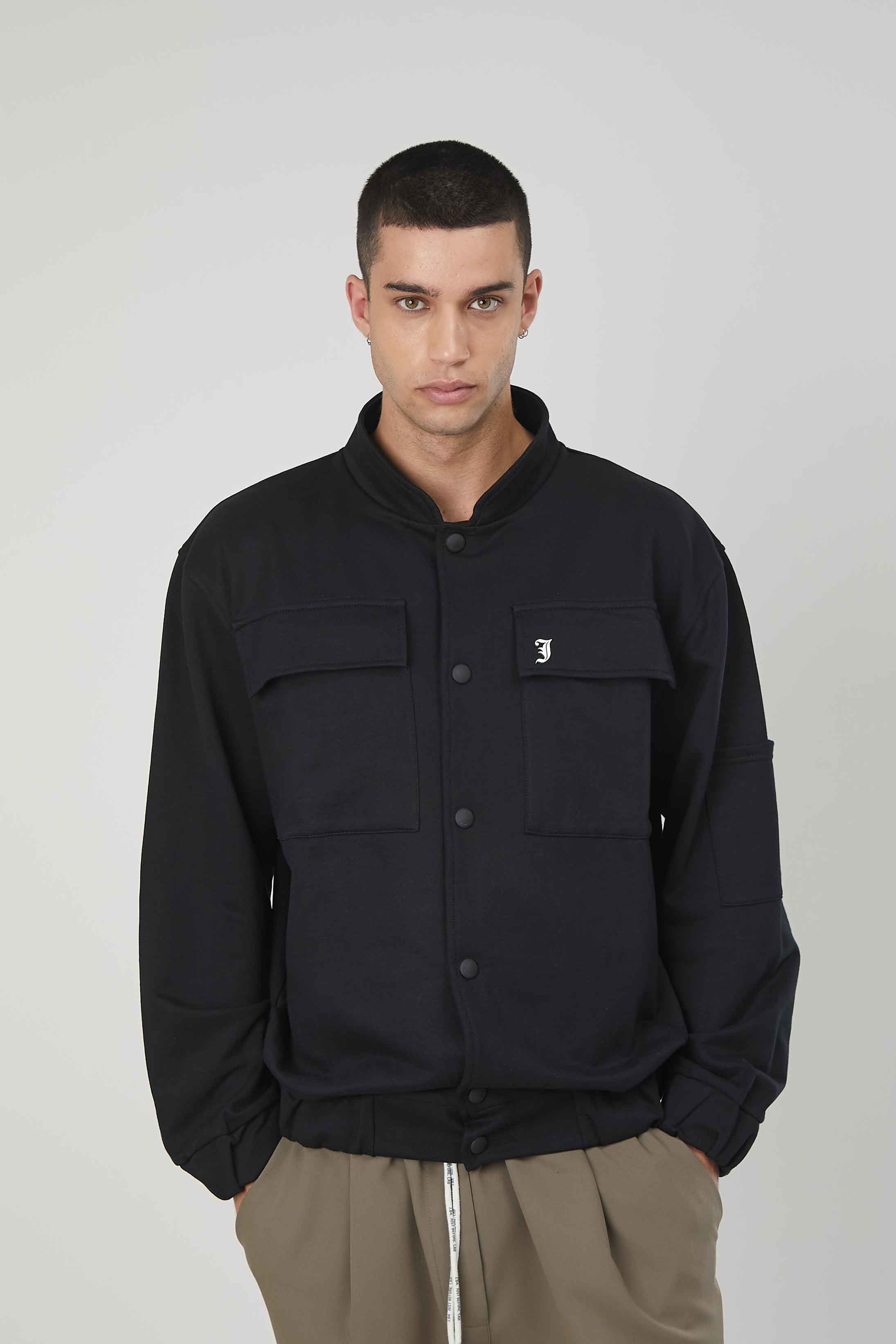 BOMBER IN FELPA BLACK