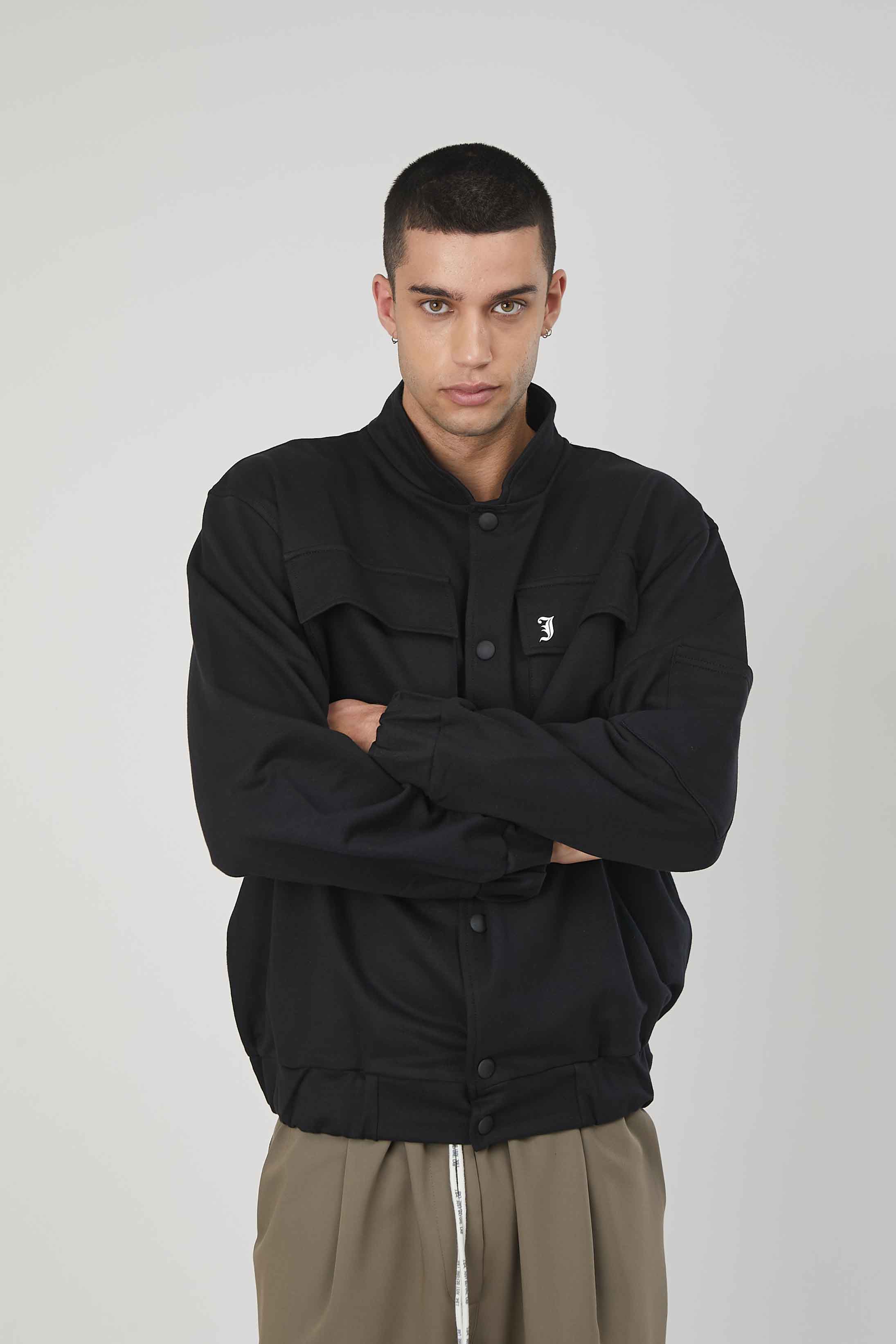 BOMBER IN FELPA BLACK